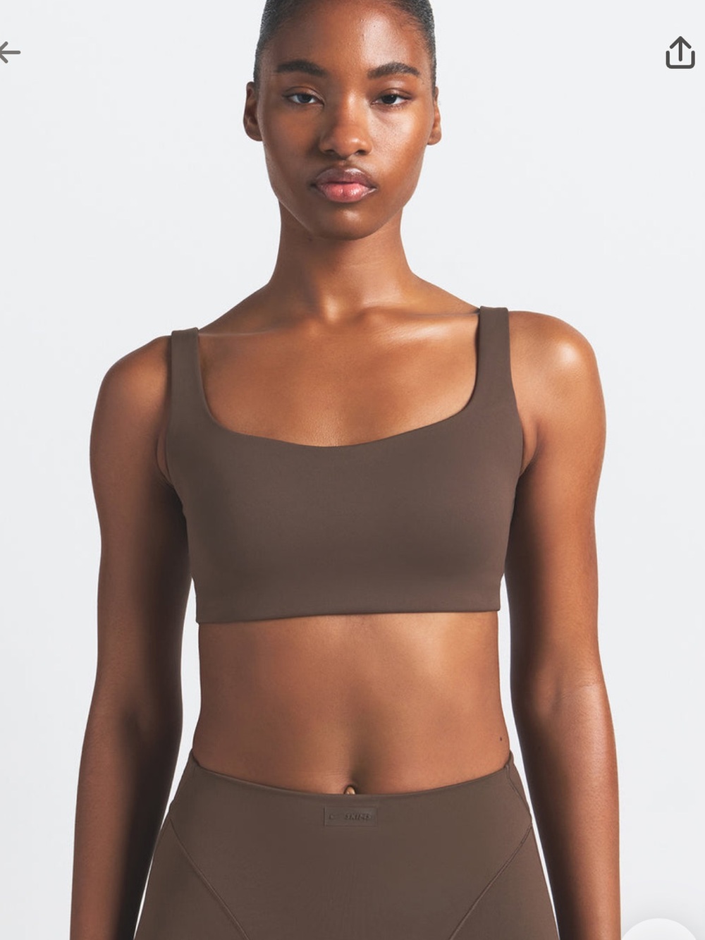 NikeSKIMS Matte Scoop Neck Bra - Dark Sepia